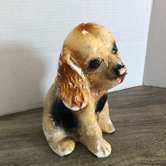 Vtg Carnival Chalkware Dog Statue - Picture 1 of 16